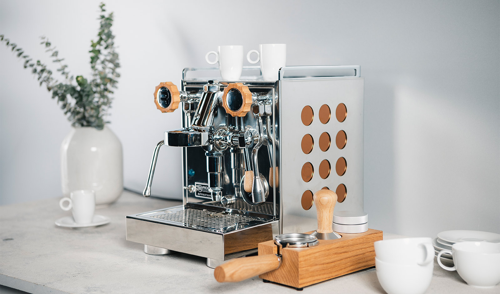 Rocket Espresso Maschine mit Tamperstation